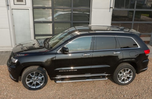 JEEP GRAND CHEROKEE IV 2010-2020 STOPNIE ORUROWANIE BOCZNE OEM SREBRNE 4"