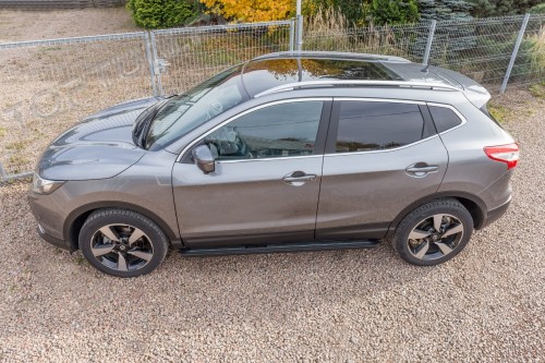 NISSAN QASHQAI 2014+ CZARNE STAL BELKI DO RELINGÓW