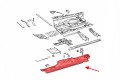 MERCEDES C-CLASS W205 2014-2021 MATERIAŁOWA OSŁONA PODWOZIA LEWA Z KOMPLETEM ŚRUB A2056841900