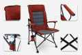 SKŁADANY FOTEL TURYSTYCZNY Z WENTYLOWANYM OPARCIEM SZARO-BORDOWY