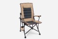 SKŁADANY FOTEL TURYSTYCZNY Z WENTYLOWANYM OPARCIEM SZARO-BEŻOWY