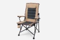SKŁADANY FOTEL TURYSTYCZNY Z WENTYLOWANYM OPARCIEM SZARO-BEŻOWY