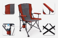 SKŁADANE KRZESŁO TURYSTYCZNE Z OPARCIEM SZARO-BORDOWE