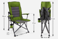 SKŁADANY FOTEL TURYSTYCZNY Z WENTYLOWANYM OPARCIEM SZARO-ZIELONY