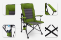 SKŁADANY FOTEL TURYSTYCZNY Z WENTYLOWANYM OPARCIEM SZARO-ZIELONY