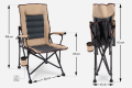 SKŁADANY FOTEL TURYSTYCZNY Z WENTYLOWANYM OPARCIEM SZARO-BEŻOWY