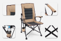 SKŁADANY FOTEL TURYSTYCZNY Z WENTYLOWANYM OPARCIEM SZARO-BEŻOWY