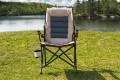 SKŁADANY FOTEL TURYSTYCZNY Z WENTYLOWANYM OPARCIEM SZARO-BEŻOWY