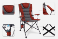 SKŁADANY FOTEL TURYSTYCZNY Z OPARCIEM SZARO-BORDOWY