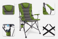 SKŁADANY FOTEL TURYSTYCZNY Z OPARCIEM SZARO-ZIELONY