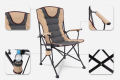 SKŁADANY FOTEL TURYSTYCZNY Z OPARCIEM SZARO-BEŻOWY