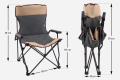 SKŁADANE KRZESŁO TURYSTYCZNE Z OPARCIEM SZARO-BEŻOWE