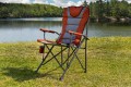 SKŁADANY FOTEL TURYSTYCZNY Z OPARCIEM SZARO-BORDOWY