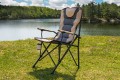 SKŁADANY FOTEL TURYSTYCZNY Z OPARCIEM SZARO-BEŻOWY