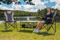 SKŁADANY FOTEL TURYSTYCZNY Z OPARCIEM SZARO-BEŻOWY