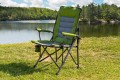SKŁADANY FOTEL TURYSTYCZNY Z WENTYLOWANYM OPARCIEM SZARO-ZIELONY