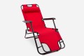 SKŁADANY LEŻAK Z PODNÓŻKIEM I ZAGŁÓWKIEM CZERWONY