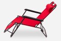 SKŁADANY LEŻAK Z PODNÓŻKIEM I ZAGŁÓWKIEM CZERWONY