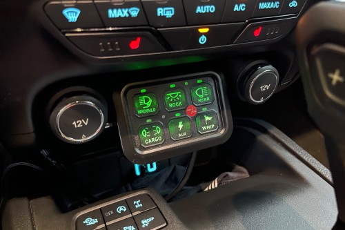 JEEP WRANGLER JK JL JT ZESPÓŁ PRZEŁĄCZNIKÓW OFFROAD LED PANEL 6 PRZEWODÓW