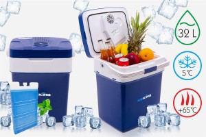 LODÓWKA TURYSTYCZNA IK-19-30L 32L Z FUNKCJĄ GRZANIA +65°C 12V USB WYŚWIETLACZ + GRATIS