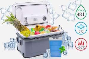 LODÓWKA TURYSTYCZNA IK-21-48L 48L 12V Z FUNKCJĄ PODGRZEWANIA 50-65°C + GRATIS