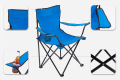 SKŁADANE KRZESŁO TURYSTYCZNE Z OPARCIEM NIEBIESKIE