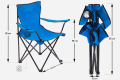 SKŁADANE KRZESŁO TURYSTYCZNE Z OPARCIEM NIEBIESKIE