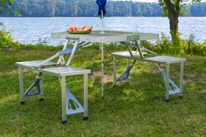 STOLIK TURYSTYCZNY Z SIEDZISKIEM SKŁADANY WALIZKA 85 x 65 CM