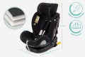 FOTELIK SAMOCHODOWY OBROTOWY 360° CZARNY 40-150 CM i-Size R129 + ISOFIX
