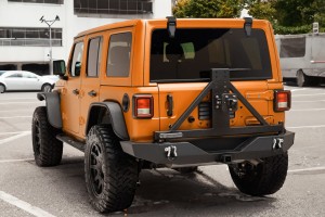 JEEP WRANGLER JL 2018+ 2D 4D ZDERZAK TYLNY SZEROKI Z ZAWIESIEM KOŁA ZAPASOWEGO I ADAPTEREM KAMERY COFANIA PARAMOUNT
