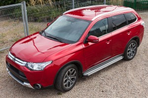 MITSUBISHI OUTLANDER III GF 2015-2021 PO FACELIFTINGU SREBRNE RELINGI DACHOWE