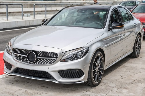 MERCEDES C-CLASS W205 2014-2018 PRZED FACELIFTINGIEM CHROMOWANA LISTWA PRZEDNIEGO ZDERZAKA LEWA A2058851374