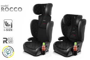ROCCO FOTELIK SAMOCHODOWY EKOSKÓRA PODSTAWKA 2w1 I SIZE 100-150 CM R129 