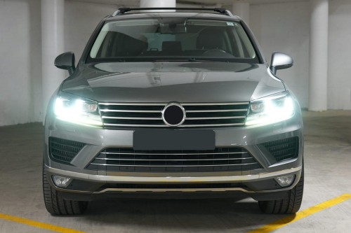 VOLKSWAGEN TOUAREG II 7P 2014-2018 PO FACELIFTINGU LISTWA SPOILER PRZEDNIEGO ZDERZAKA 7P6807110B