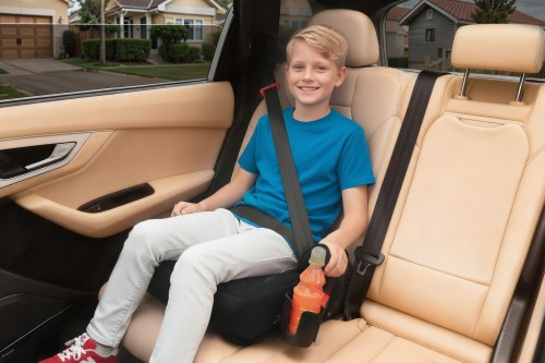 FOTELIK SAMOCHODOWY PODKŁADKA SIEDZISKO Z ISOFIX CZARNY PIKOWANY R129 125-150 CM