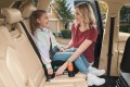 FOTELIK SAMOCHODOWY PODKŁADKA SIEDZISKO Z ISOFIX CZARNY PIKOWANY R129 125-150 CM
