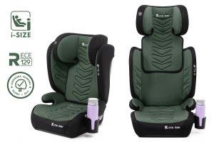 FOTELIK SAMOCHODOWY MODEL LEONARDO CZARNO-ZIELONY PIKOWANY R129 100-150 CM