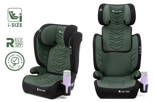 FOTELIK SAMOCHODOWY MODEL LEONARDO CZARNO-ZIELONY PIKOWANY R129 100-150 CM