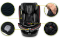 FOTELIK SAMOCHODOWY OBROTOWY LEONARDO 360° CZARNO-SZARY 40-150 CM i-Size R129 + ISOFIX