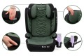 FOTELIK SAMOCHODOWY MODEL LEONARDO CZARNO-ZIELONY PIKOWANY R129 100-150 CM ISOFIX