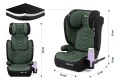 FOTELIK SAMOCHODOWY MODEL LEONARDO CZARNO-ZIELONY PIKOWANY R129 100-150 CM ISOFIX