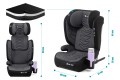 FOTELIK SAMOCHODOWY MODEL VINCENT SZARO-CZARNY PIKOWANY R129 100-150 CM ISOFIX + GRATIS