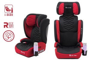 FOTELIK SAMOCHODOWY MODEL MARCO CZARNO-CZERWONY PIKOWANY R129 100-150 CM
