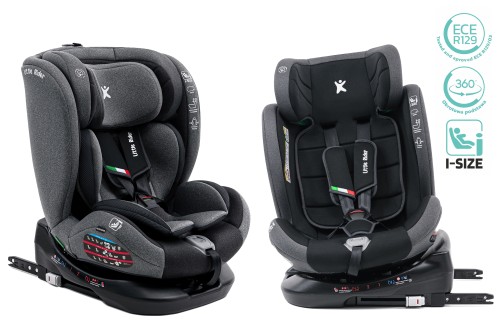 FOTELIK SAMOCHODOWY OBROTOWY ALEXANDER 360° CZARNO-SZARY 40-150 CM i-Size R129 + ISOFIX