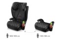 EZIO FOTELIK SAMOCHODOWY EKOSKÓRA PODSTAWKA 2w1 I SIZE 100-150 CM R129