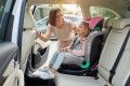 FOTELIK SAMOCHODOWY OBROTOWY LEONARDO 360° RÓŻOWO-SZARY 40-150 CM i-Size R129 + ISOFIX