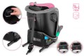FOTELIK SAMOCHODOWY OBROTOWY LEONARDO 360° RÓŻOWO-SZARY 40-150 CM i-Size R129 + ISOFIX