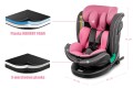 FOTELIK SAMOCHODOWY OBROTOWY LEONARDO 360° RÓŻOWO-SZARY 40-150 CM i-Size R129 + ISOFIX