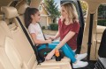 FOTELIK SAMOCHODOWY PODKŁADKA SIEDZISKO Z ISOFIX CZARNO-SZARY PIKOWANY R129 125-150 CM