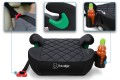 FOTELIK SAMOCHODOWY PODKŁADKA SIEDZISKO Z ISOFIX CZARNO-SZARY PIKOWANY R129 125-150 CM